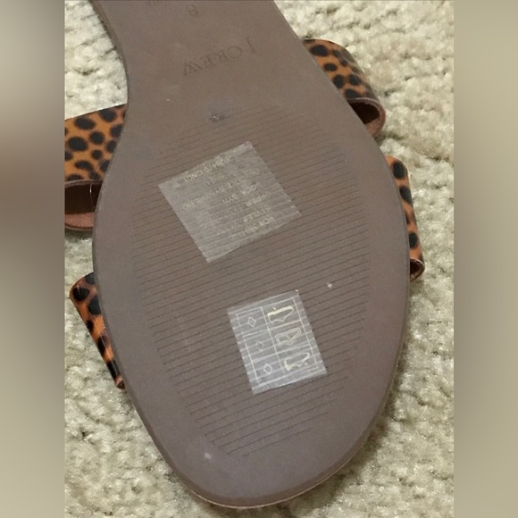 J.Crew Calf Hair Beachside Slide Sandals Leopard, Size 8 - Picture 9 of 9